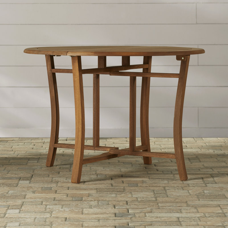 48 In Dia Eucalyptus Outdoor Dining Table With Drop Leaf Ricetta ed